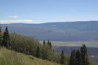 Looking down to Koosharem Reservior from Piaute ATV Trail 68